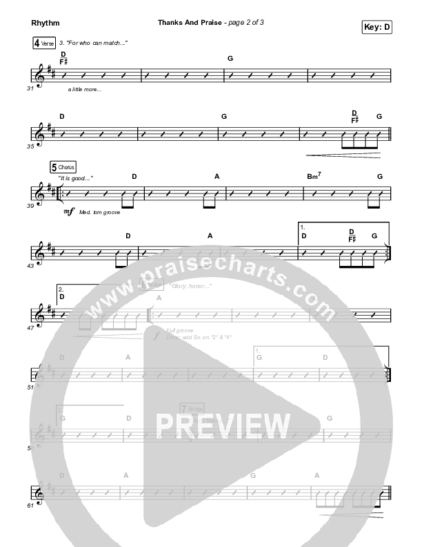 Thanks And Praise (Sing It Now) Rhythm Chart (Songs From The Soil / Lucy Grimble / Philippa Hanna / Rich DiCas / Arr. Phil Nitz)