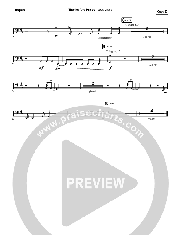 Thanks And Praise (Sing It Now) Timpani (Songs From The Soil / Lucy Grimble / Philippa Hanna / Rich DiCas / Arr. Phil Nitz)