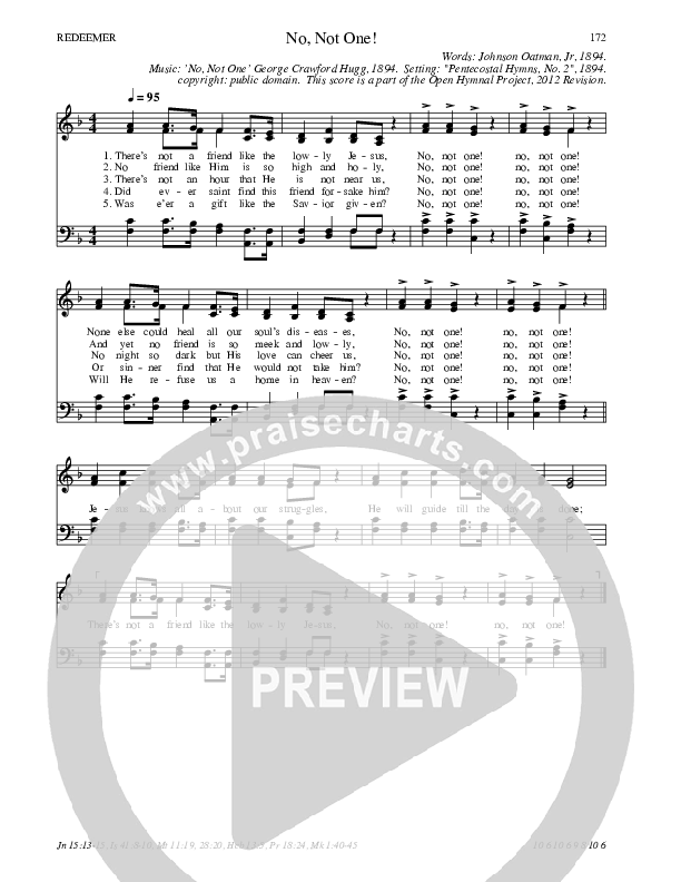 No Not One Hymn Sheet (SATB) (Traditional Hymn)