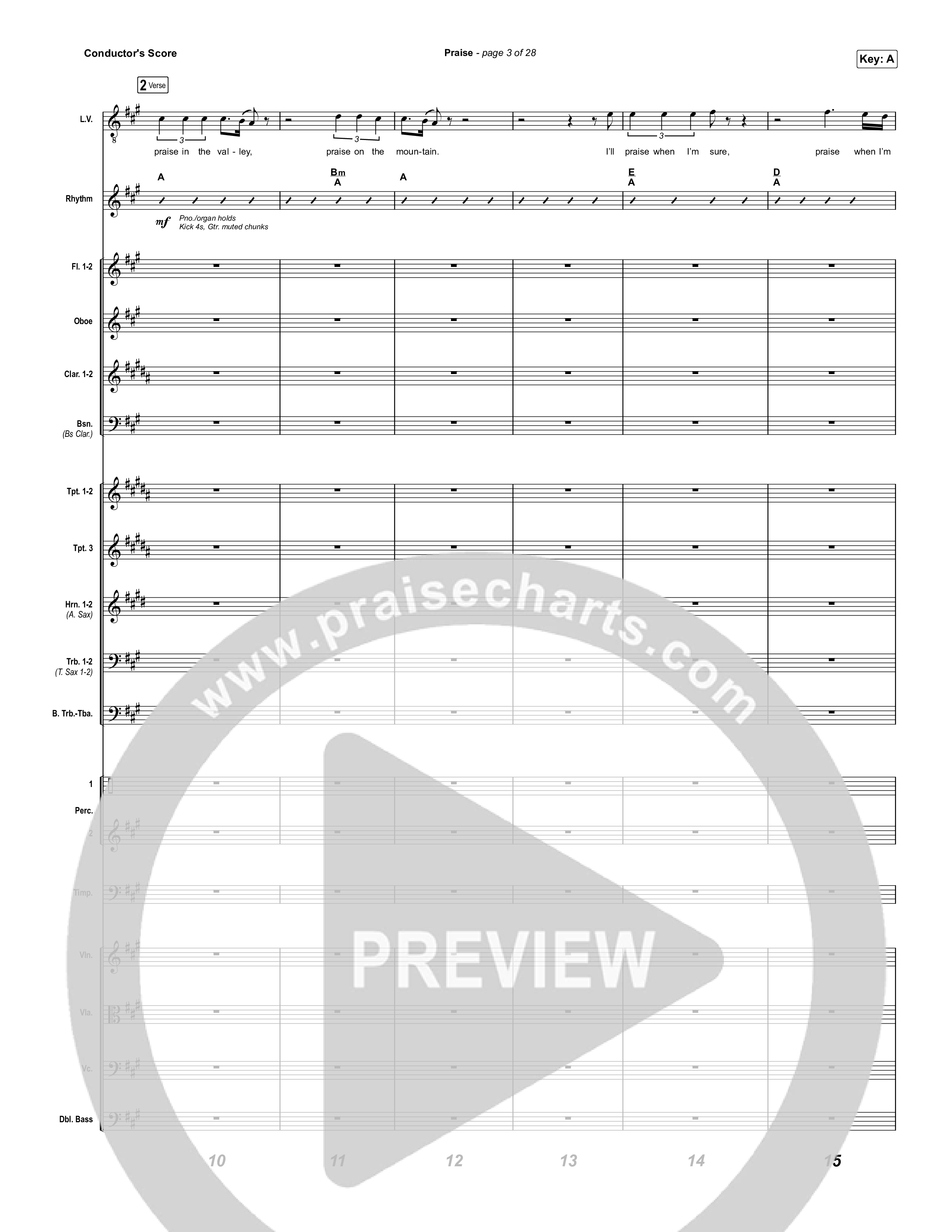 Praise (Choral Anthem SATB) Conductor's Score (Elevation Worship / Chris Brown / Brandon Lake / Chandler Moore / Arr. Mason Brown)