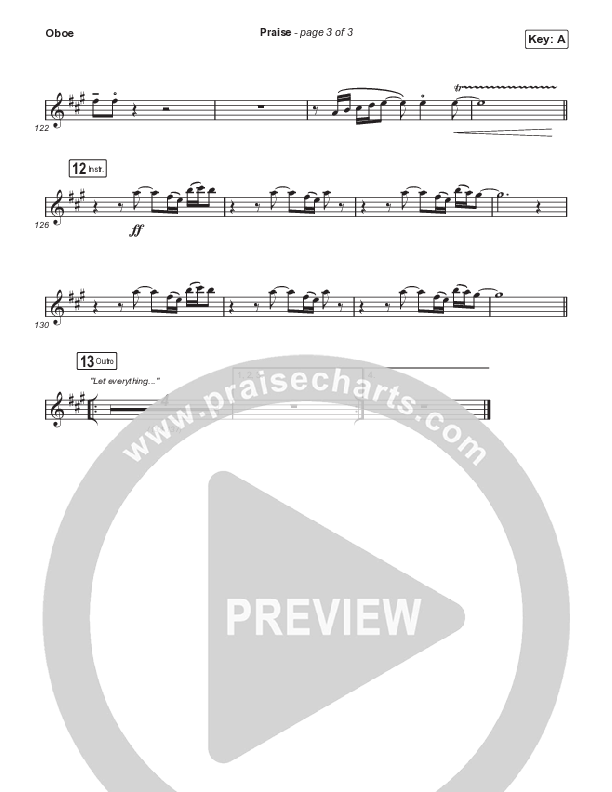 Praise (Choral Anthem SATB) Oboe (Elevation Worship / Chris Brown / Brandon Lake / Chandler Moore / Arr. Mason Brown)