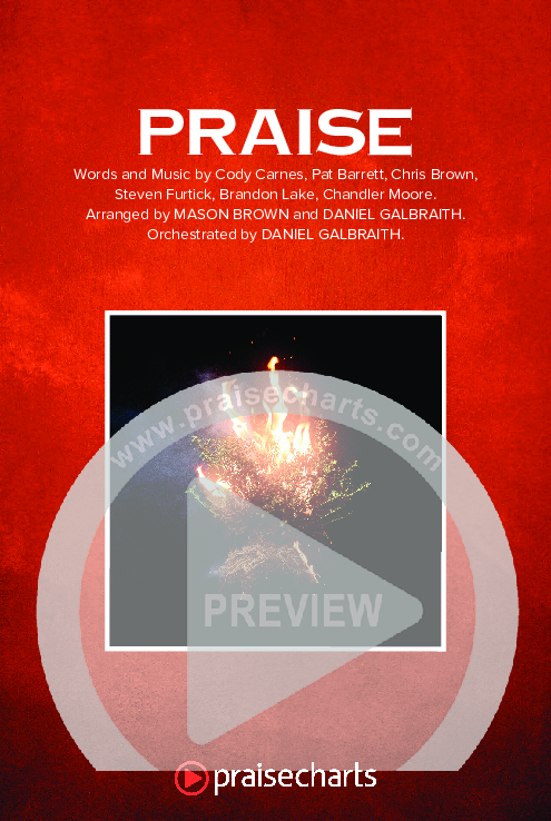 Praise (Choral Anthem SATB) Octavo Cover Sheet (Elevation Worship / Chris Brown / Brandon Lake / Chandler Moore / Arr. Mason Brown)