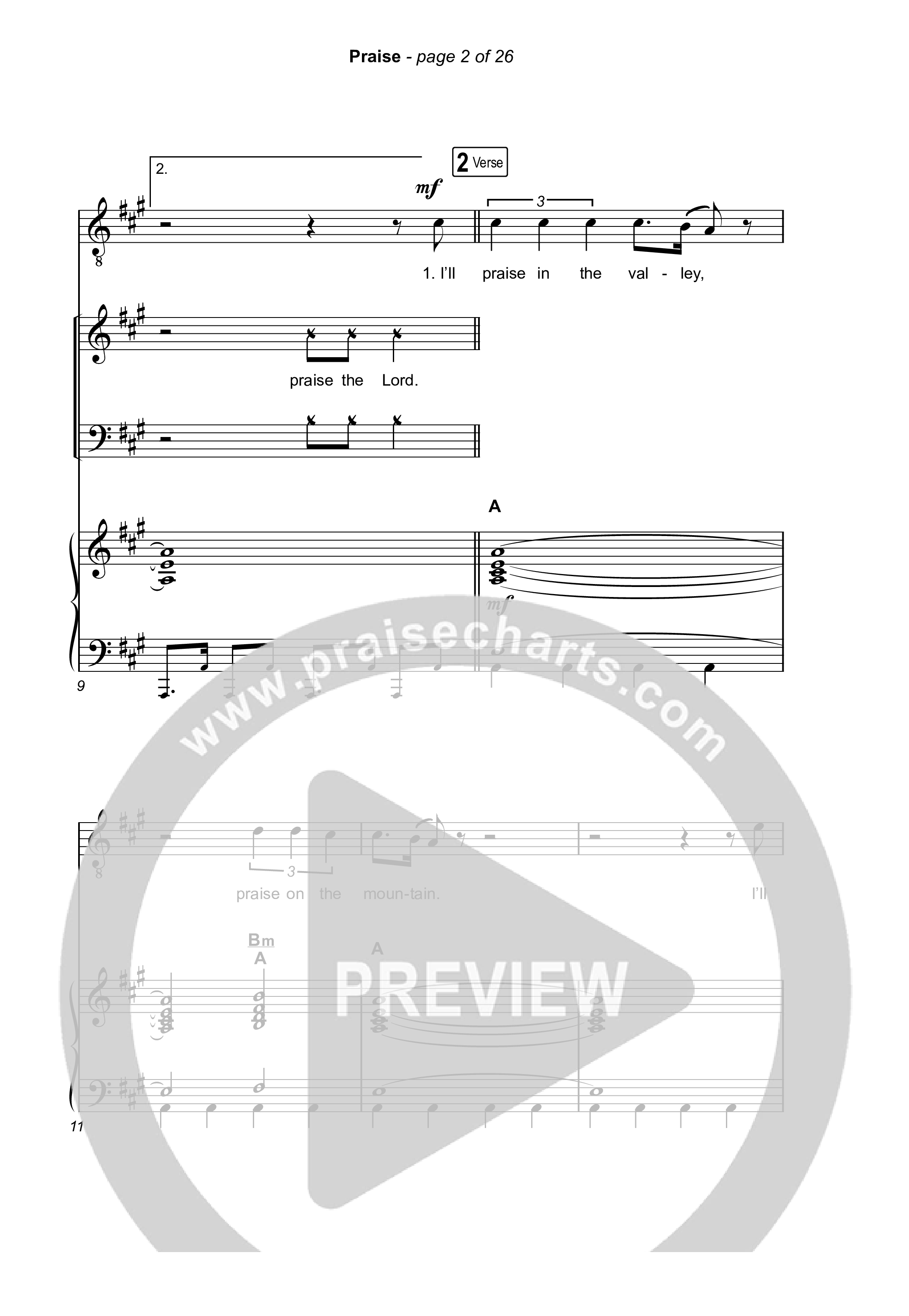 Praise (Choral Anthem SATB) Octavo (SATB & Pno) (Elevation Worship / Chris Brown / Brandon Lake / Chandler Moore / Arr. Mason Brown)