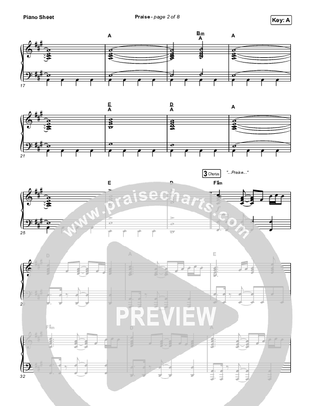 Praise (Choral Anthem SATB) Piano Sheet (Elevation Worship / Chris Brown / Brandon Lake / Chandler Moore / Arr. Mason Brown)
