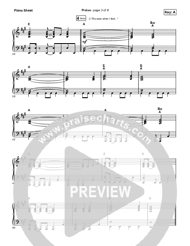 Praise (Choral Anthem SATB) Piano Sheet (Elevation Worship / Chris Brown / Brandon Lake / Chandler Moore / Arr. Mason Brown)