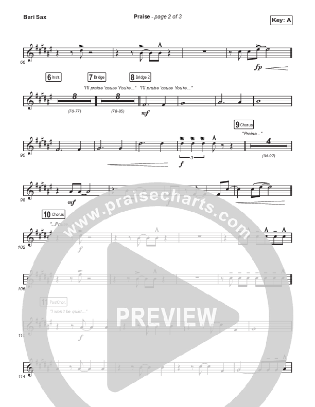 Praise (Worship Choir/SAB) Bari Sax (Elevation Worship / Chris Brown / Brandon Lake / Chandler Moore / Arr. Mason Brown)