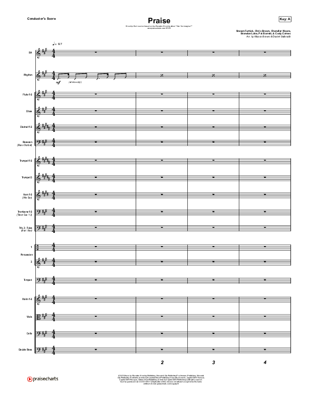 Praise (Worship Choir/SAB) Conductor's Score (Elevation Worship / Chris Brown / Brandon Lake / Chandler Moore / Arr. Mason Brown)