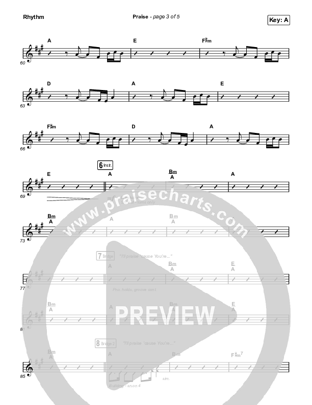 Praise (Worship Choir/SAB) Rhythm Pack (Elevation Worship / Chris Brown / Brandon Lake / Chandler Moore / Arr. Mason Brown)