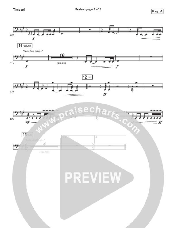 Praise (Worship Choir/SAB) Timpani (Elevation Worship / Chris Brown / Brandon Lake / Chandler Moore / Arr. Mason Brown)