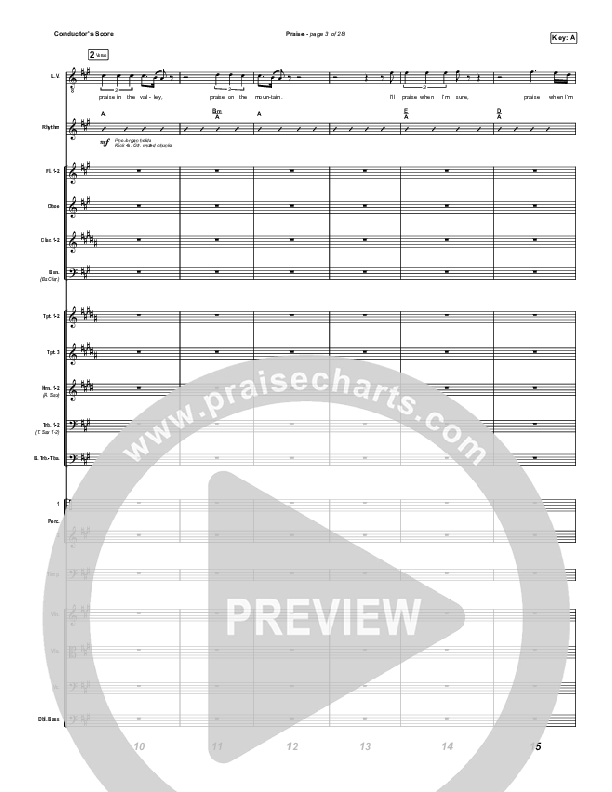 Praise (Unison/2-Part) Conductor's Score (Elevation Worship / Chris Brown / Brandon Lake / Chandler Moore / Arr. Mason Brown)