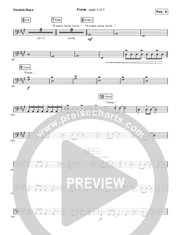 Praise (Unison/2-Part) Double Bass (Elevation Worship / Chris Brown / Brandon Lake / Chandler Moore / Arr. Mason Brown)