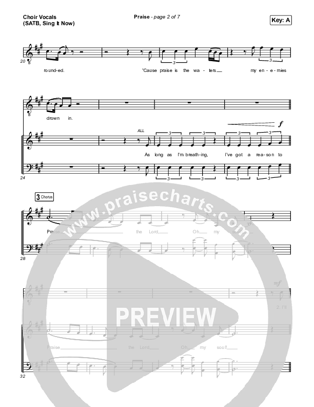 Praise (Sing It Now) Choir Sheet (SATB) (Elevation Worship / Chris Brown / Brandon Lake / Chandler Moore / Arr. Mason Brown)