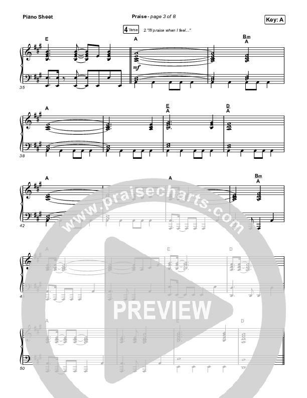 Praise (Sing It Now) Piano Sheet (Elevation Worship / Chris Brown / Brandon Lake / Chandler Moore / Arr. Mason Brown)