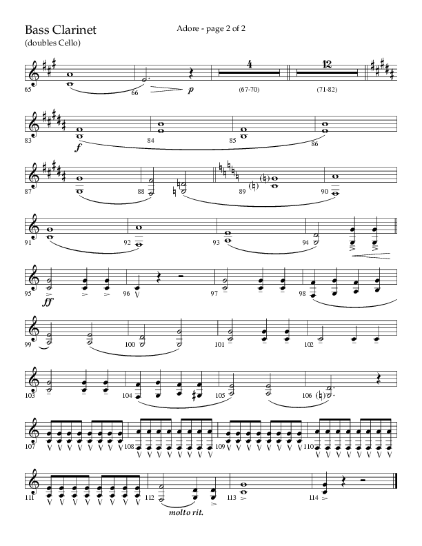 Adore (Choral Anthem SATB) Bass Clarinet (Lifeway Choral / Arr. Craig Adams)