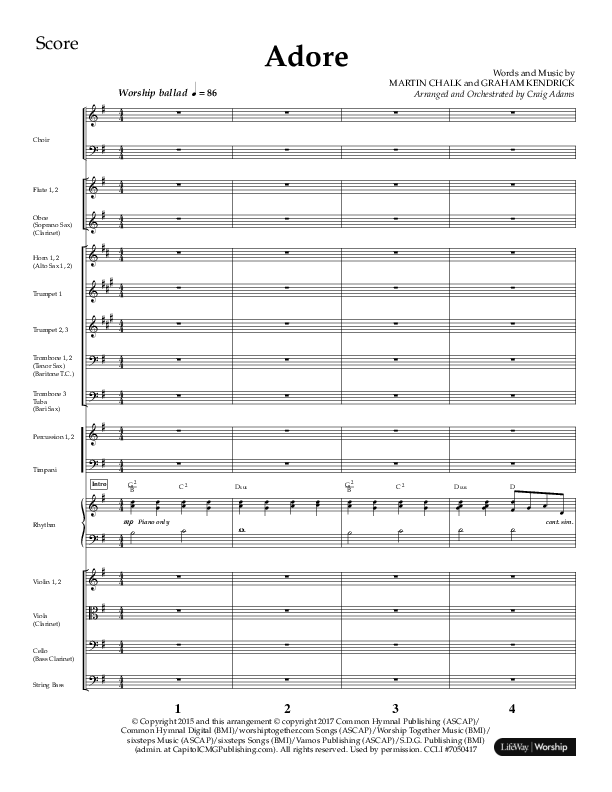 Adore (Choral Anthem SATB) Orchestration (Lifeway Choral / Arr. Craig Adams)