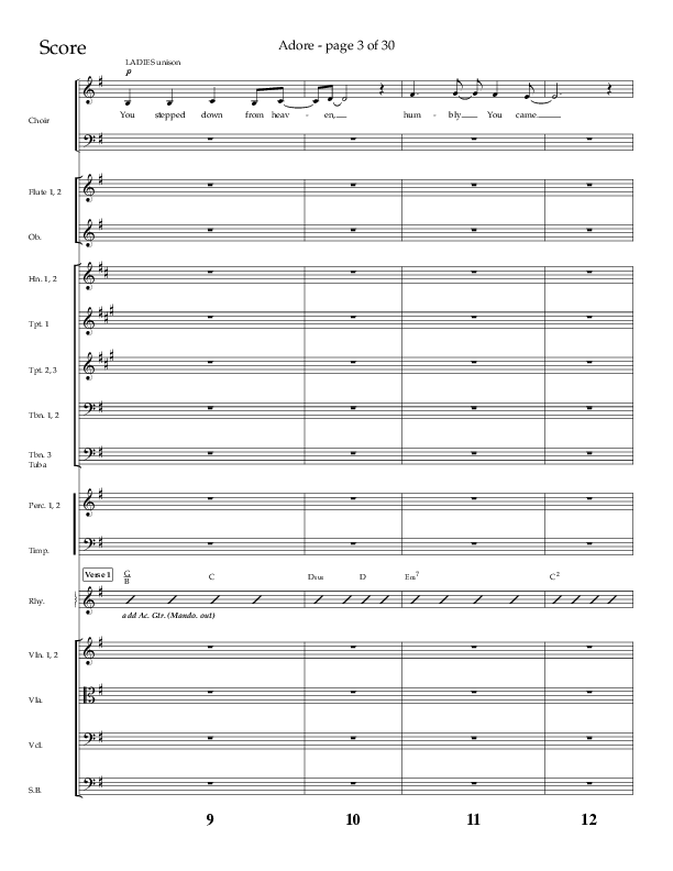 Adore (Choral Anthem SATB) Orchestration (Lifeway Choral / Arr. Craig Adams)