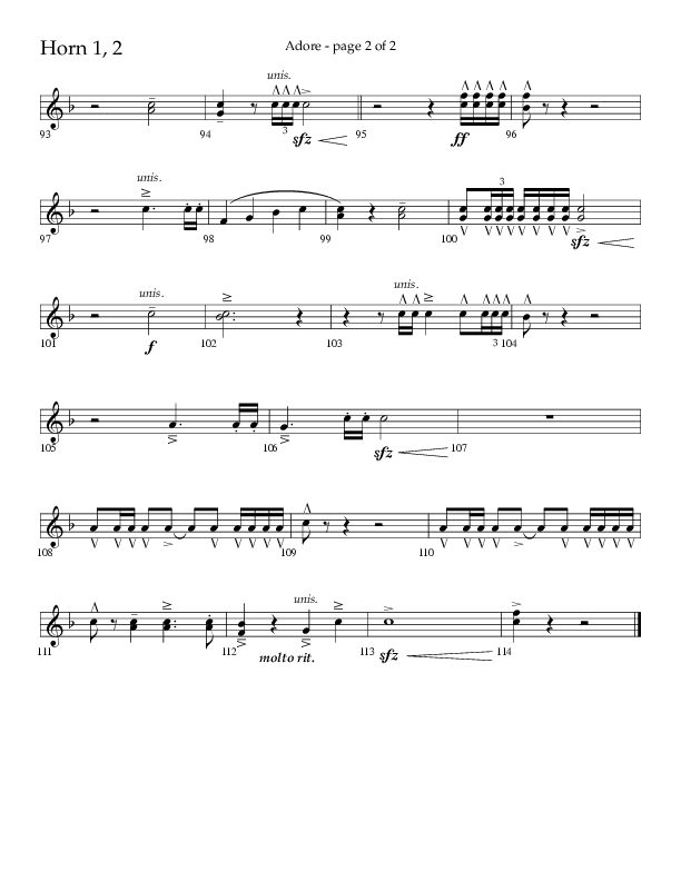 Adore (Choral Anthem SATB) French Horn 1/2 (Lifeway Choral / Arr. Craig Adams)