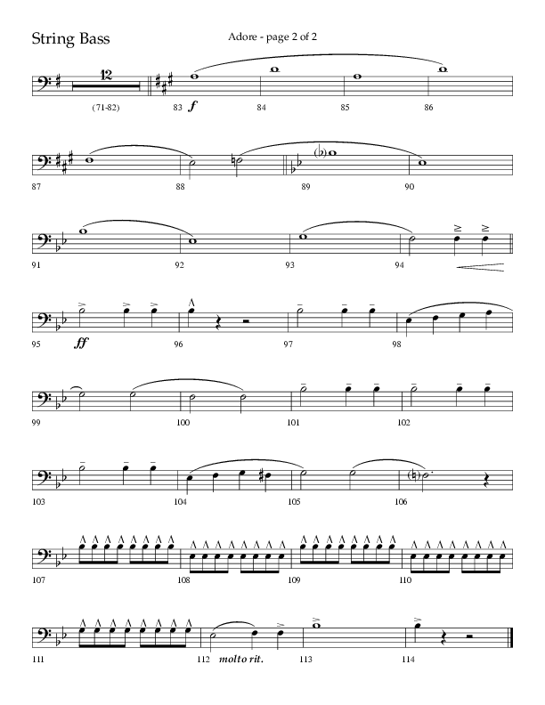 Adore (Choral Anthem SATB) String Bass (Lifeway Choral / Arr. Craig Adams)