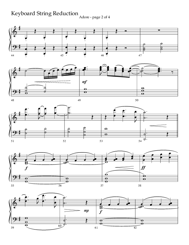 Adore (Choral Anthem SATB) String Reduction (Lifeway Choral / Arr. Craig Adams)