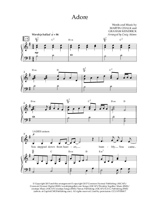 Adore (Choral Anthem SATB) Anthem (SATB/Piano) (Lifeway Choral / Arr. Craig Adams)