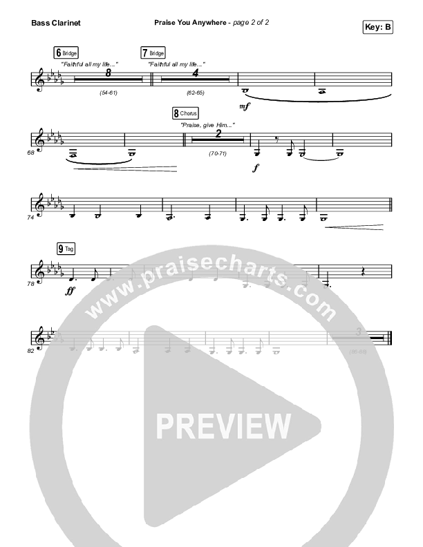 Praise You Anywhere Bass Clarinet (Brandon Lake)