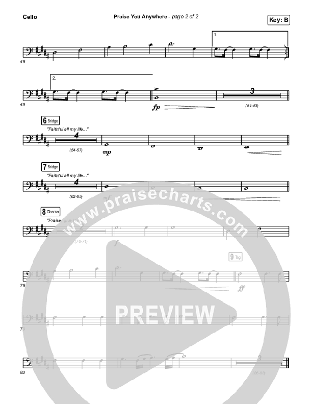 Praise You Anywhere Cello (Brandon Lake)