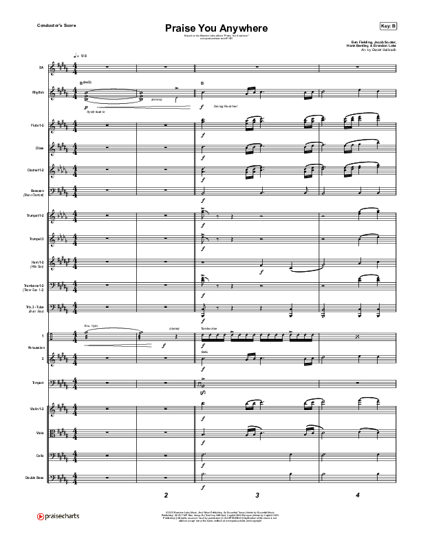 Praise You Anywhere Conductor's Score (Brandon Lake)