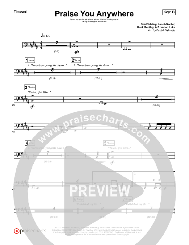 Praise You Anywhere Timpani (Brandon Lake)