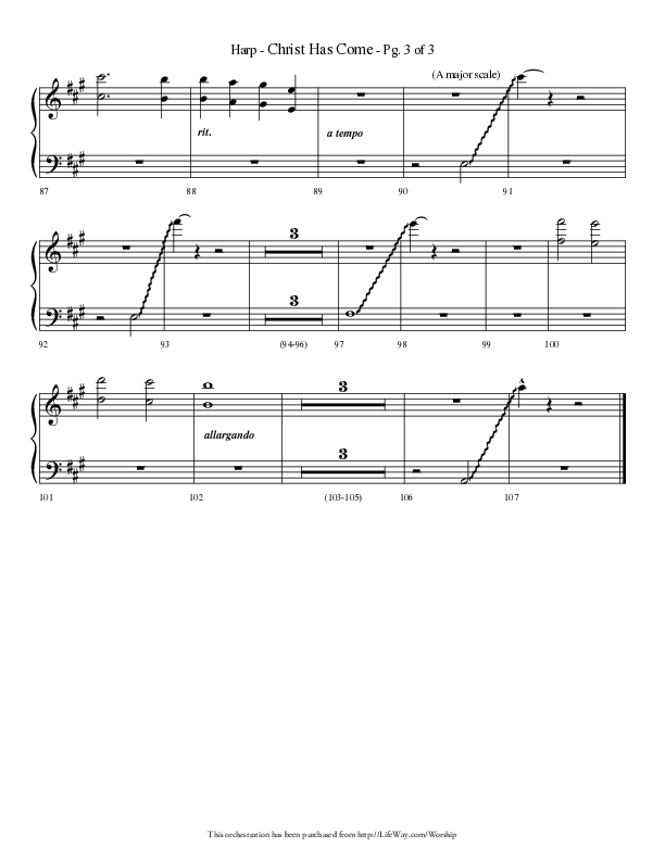 Christ Has Come (Choral Anthem SATB) Harp (Lifeway Choral / Arr. Phillip Keveren)
