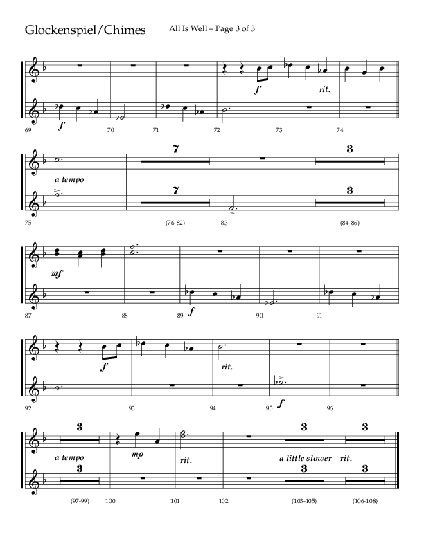 All Is Well (Choral Anthem SATB) Chimes/Glockenspiel (Lifeway Choral / Arr. John Bolin)