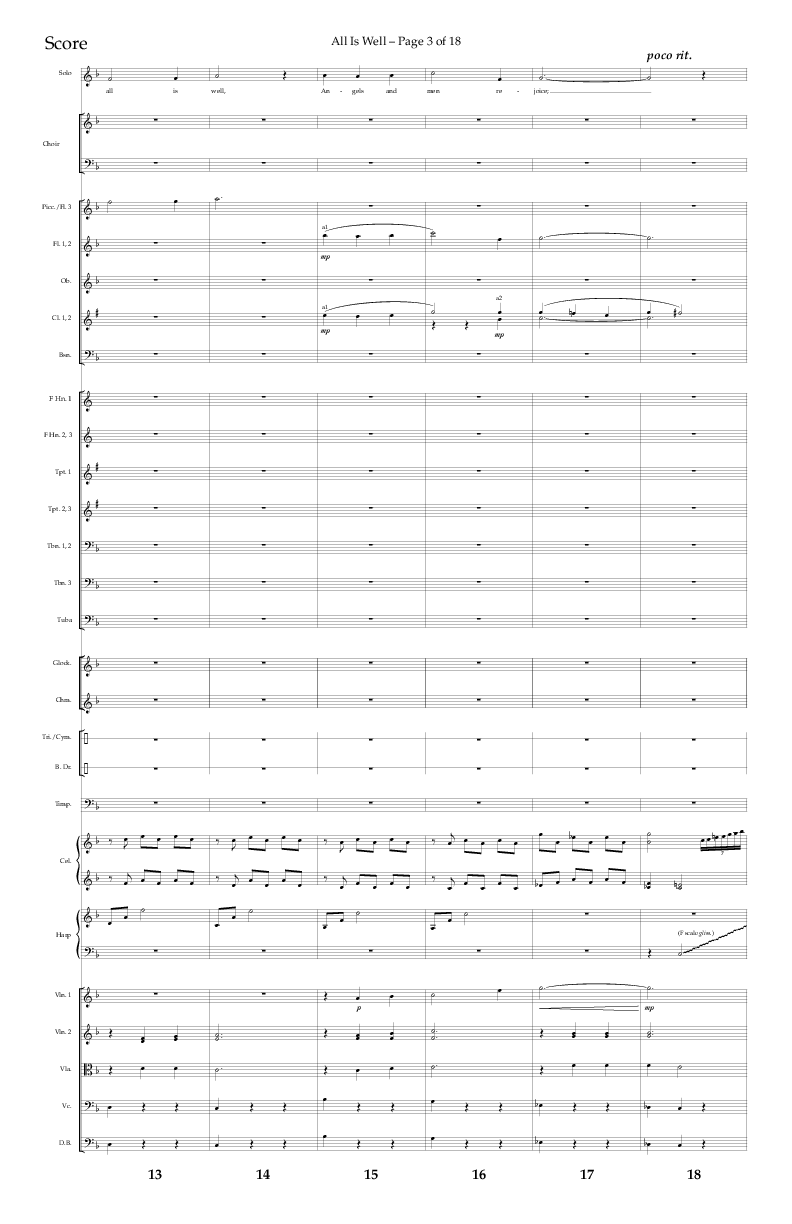 All Is Well (Choral Anthem SATB) Orchestration (Lifeway Choral / Arr. John Bolin)