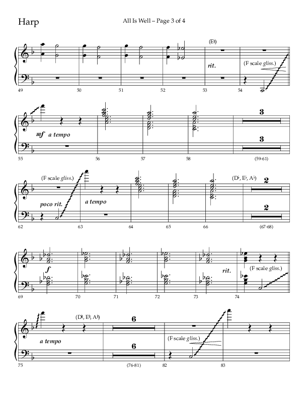 All Is Well (Choral Anthem SATB) Harp (Lifeway Choral / Arr. John Bolin)