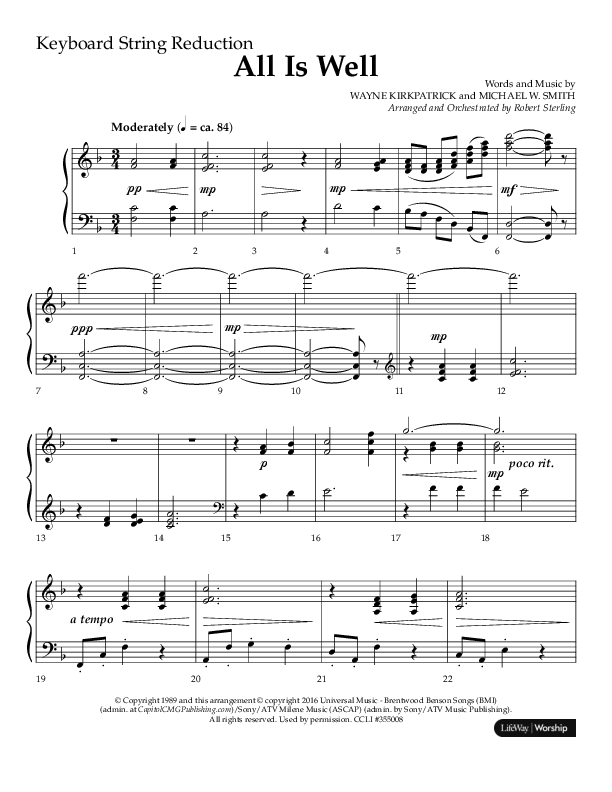 All Is Well (Choral Anthem SATB) String Reduction (Lifeway Choral / Arr. John Bolin)