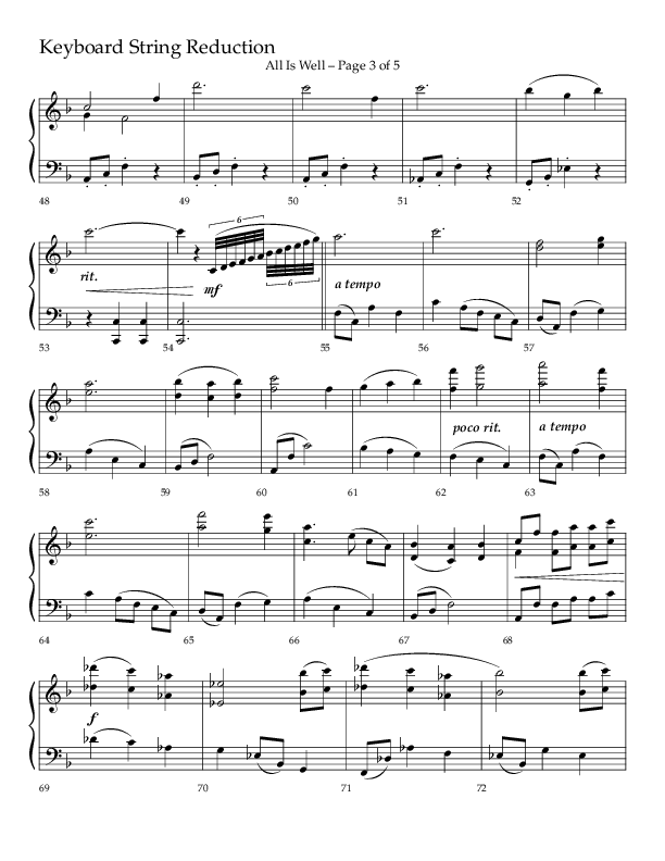 All Is Well (Choral Anthem SATB) String Reduction (Lifeway Choral / Arr. John Bolin)