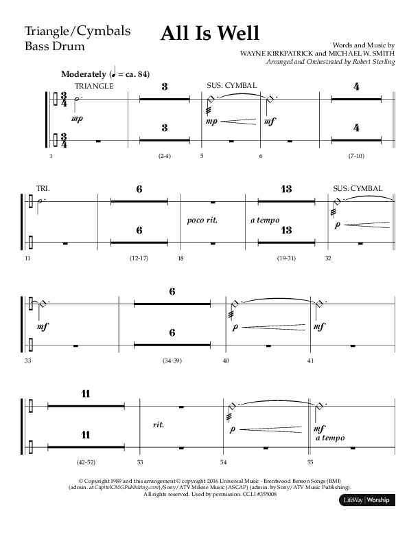 All Is Well (Choral Anthem SATB) Triangle (Lifeway Choral / Arr. John Bolin)