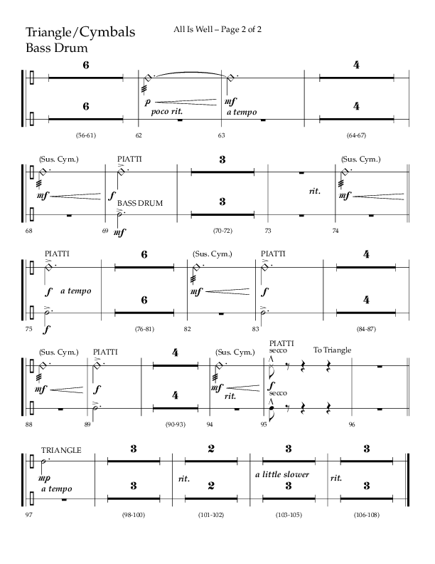 All Is Well (Choral Anthem SATB) Triangle (Lifeway Choral / Arr. John Bolin)