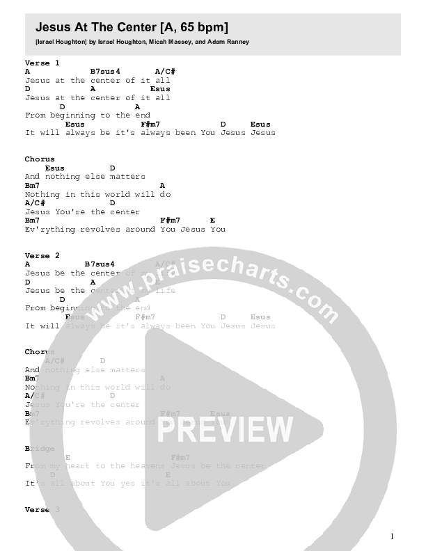 Jesus At The Center (Live) Chord Chart (FC Music)