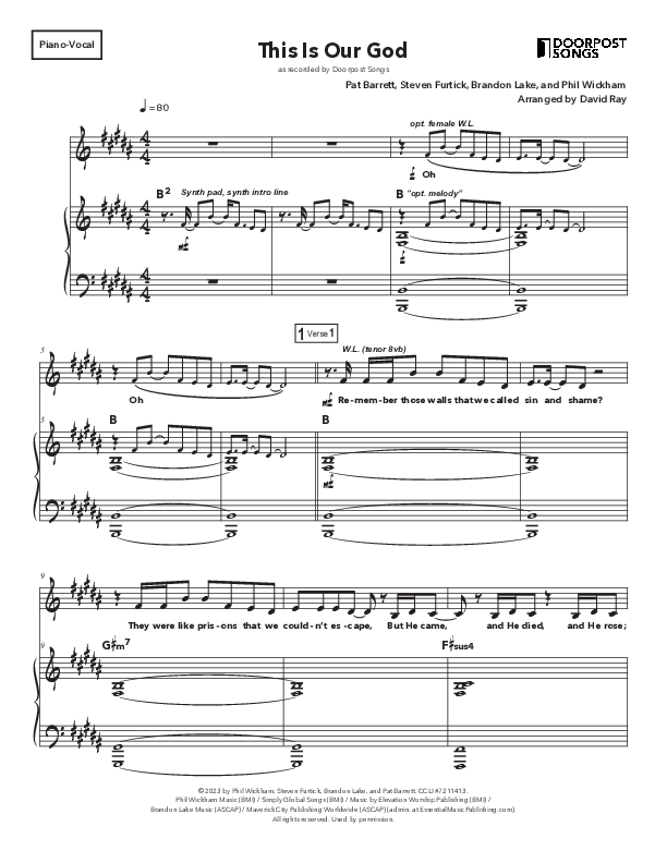 This Is Our God (Kids) Piano/Melody (Doorpost Songs)