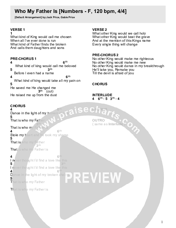 Who My Father Is Chord Chart (Crossroads Music)