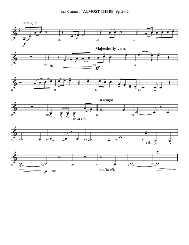 Almost There (Choral Anthem SATB) Bass Clarinet (Arr. Phillip Keveren / Lifeway Choral)