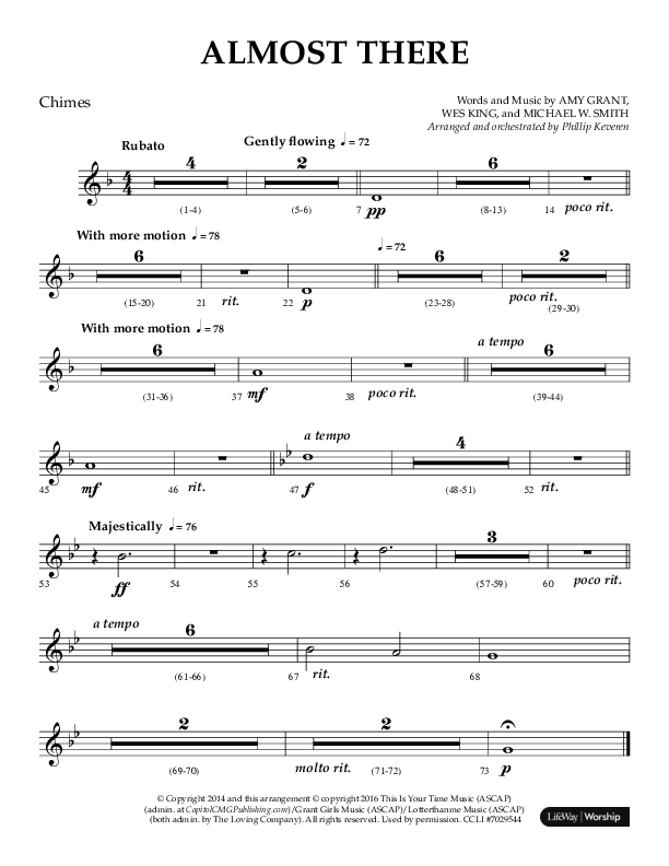 Almost There (Choral Anthem SATB) Chimes (Arr. Phillip Keveren / Lifeway Choral)