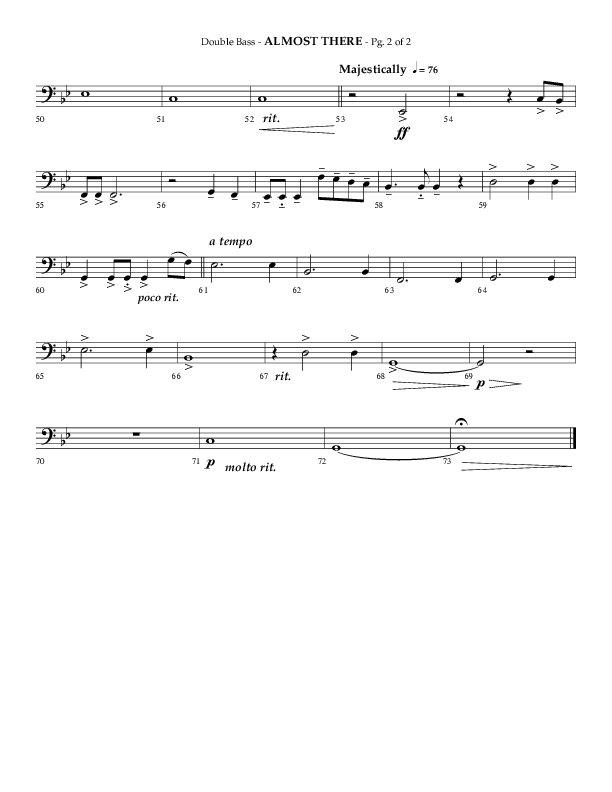 Almost There (Choral Anthem SATB) Double Bass (Arr. Phillip Keveren / Lifeway Choral)