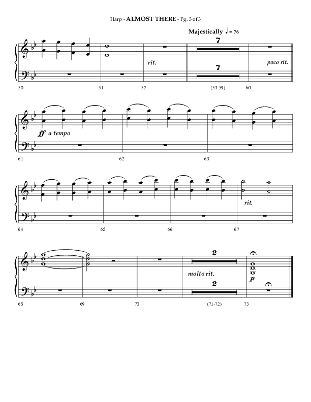 Almost There (Choral Anthem SATB) Harp (Arr. Phillip Keveren / Lifeway Choral)