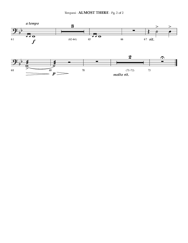 Almost There (Choral Anthem SATB) Timpani (Arr. Phillip Keveren / Lifeway Choral)