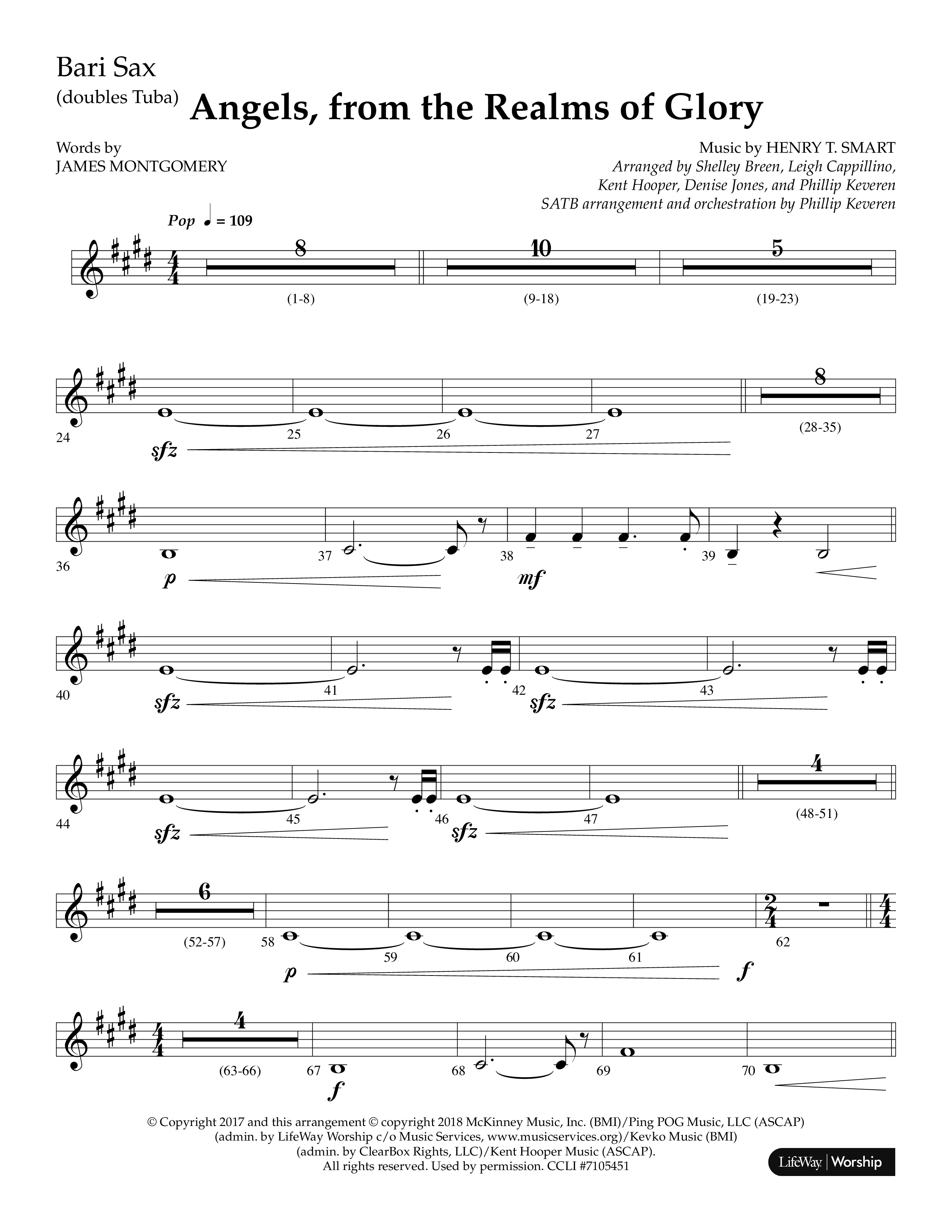 Angels From The Realms Of Glory (Choral Anthem SATB) Bari Sax (Lifeway Choral)