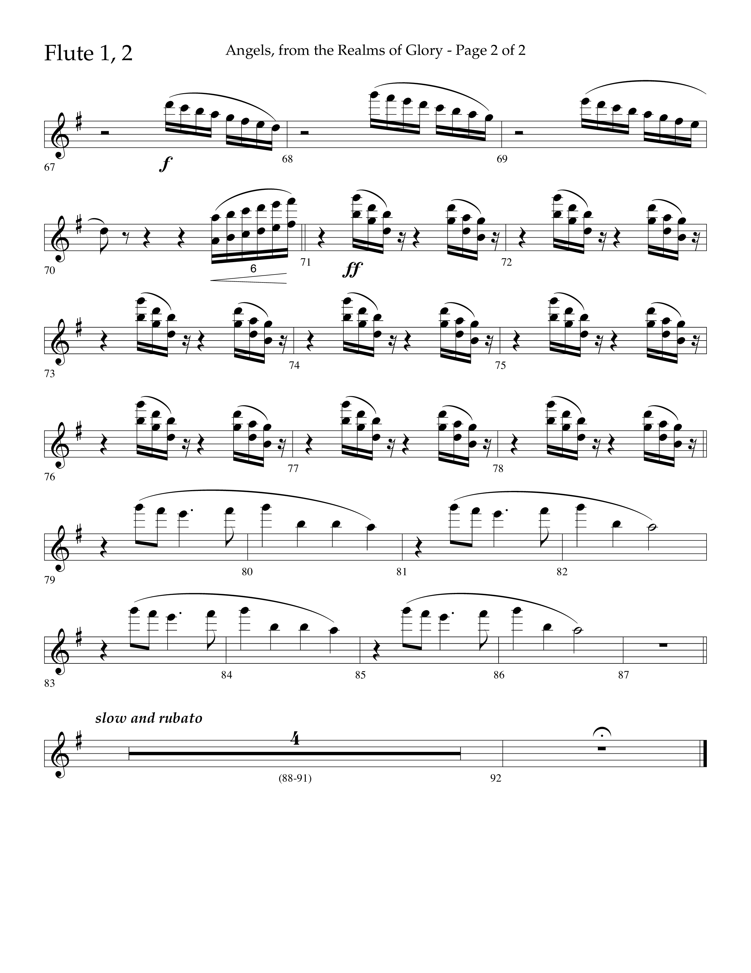 Angels From The Realms Of Glory (Choral Anthem SATB) Flute 1/2 (Lifeway Choral)