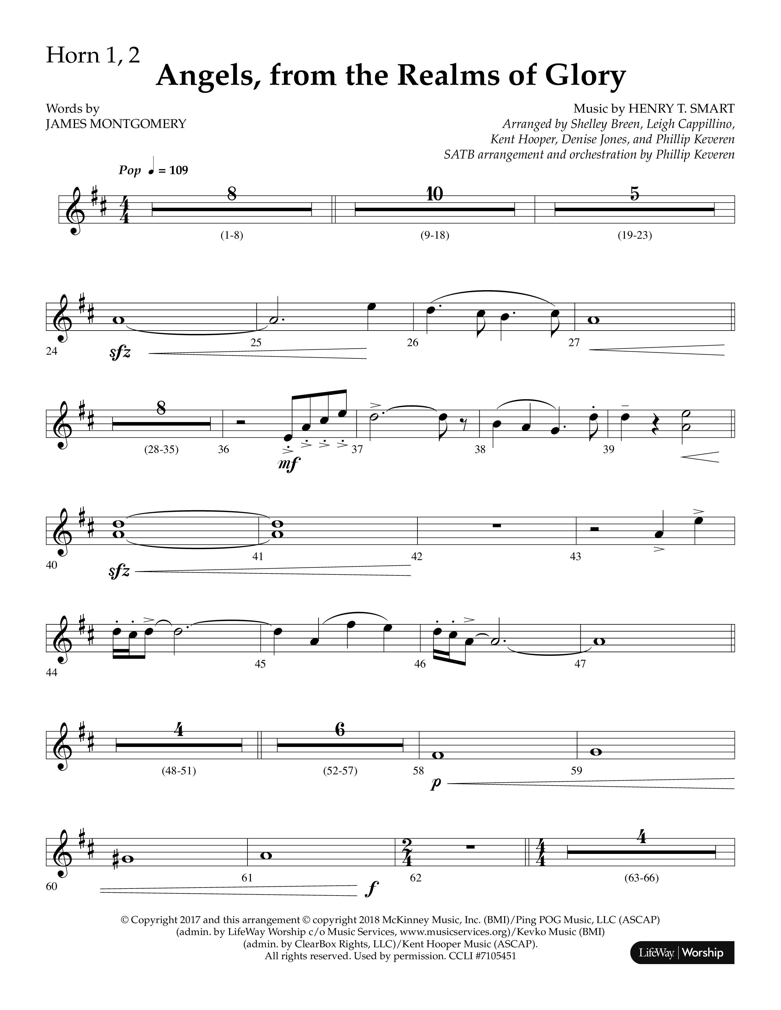 Angels From The Realms Of Glory (Choral Anthem SATB) French Horn 1/2 (Lifeway Choral)