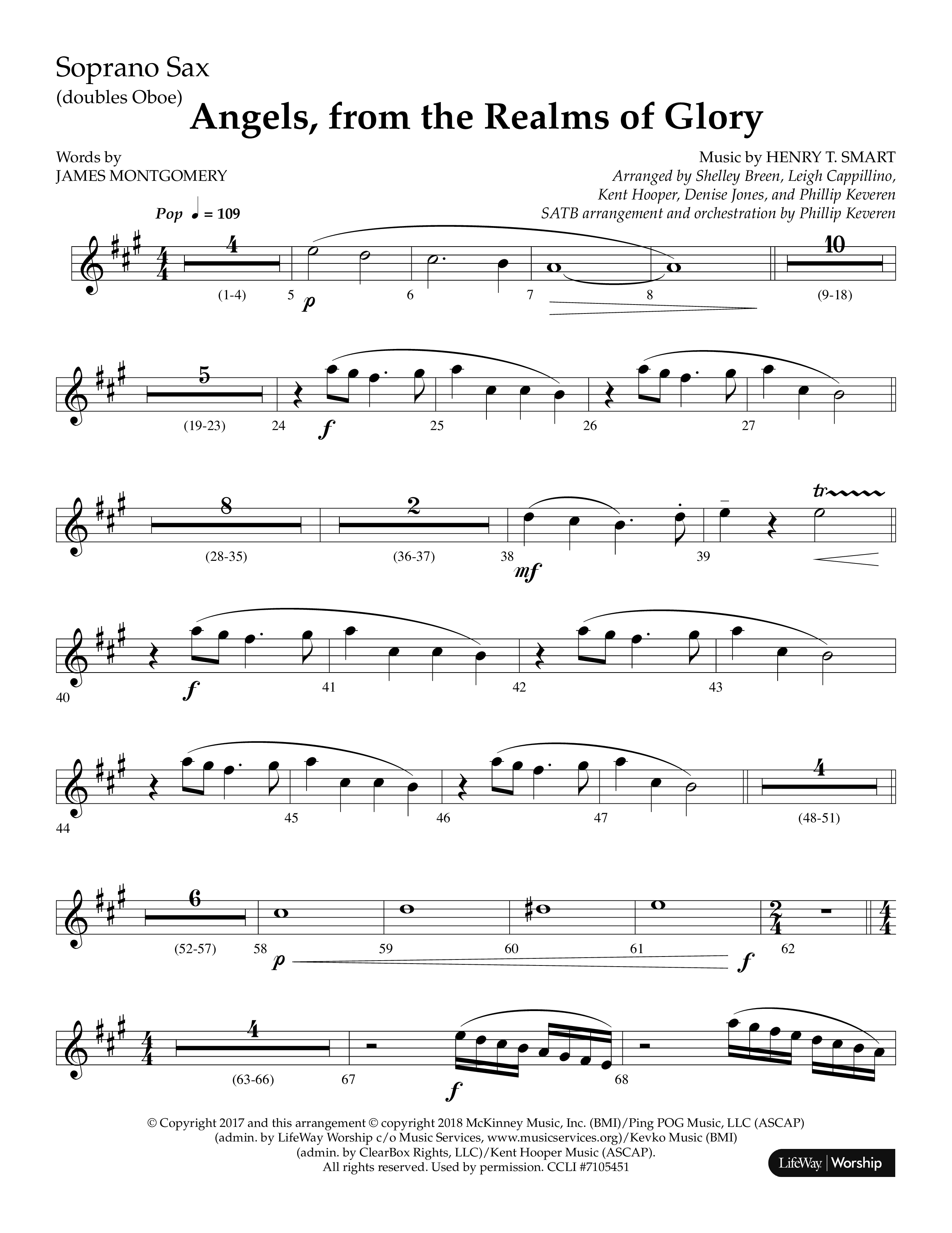Angels From The Realms Of Glory (Choral Anthem SATB) Soprano Sax (Lifeway Choral)