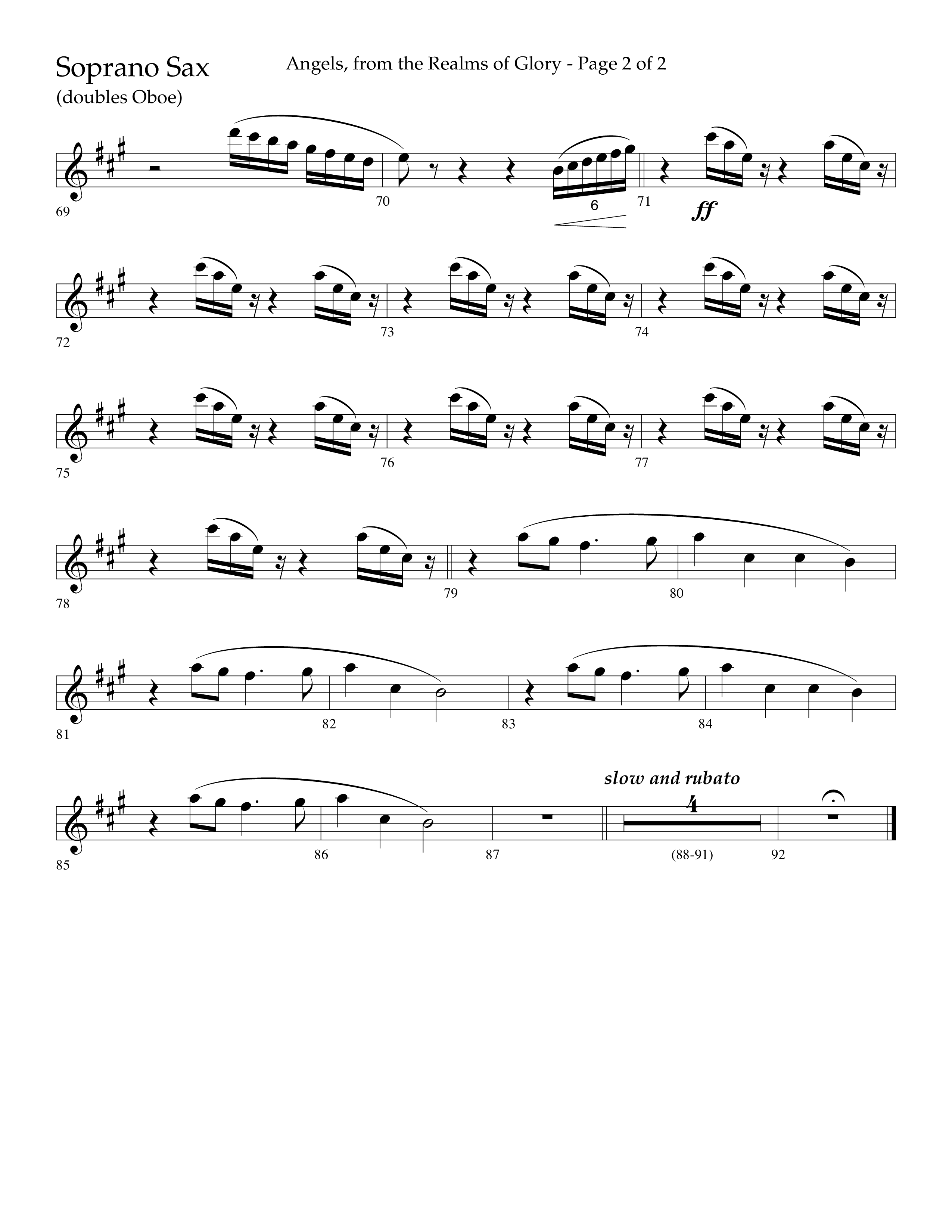 Angels From The Realms Of Glory (Choral Anthem SATB) Soprano Sax (Lifeway Choral)