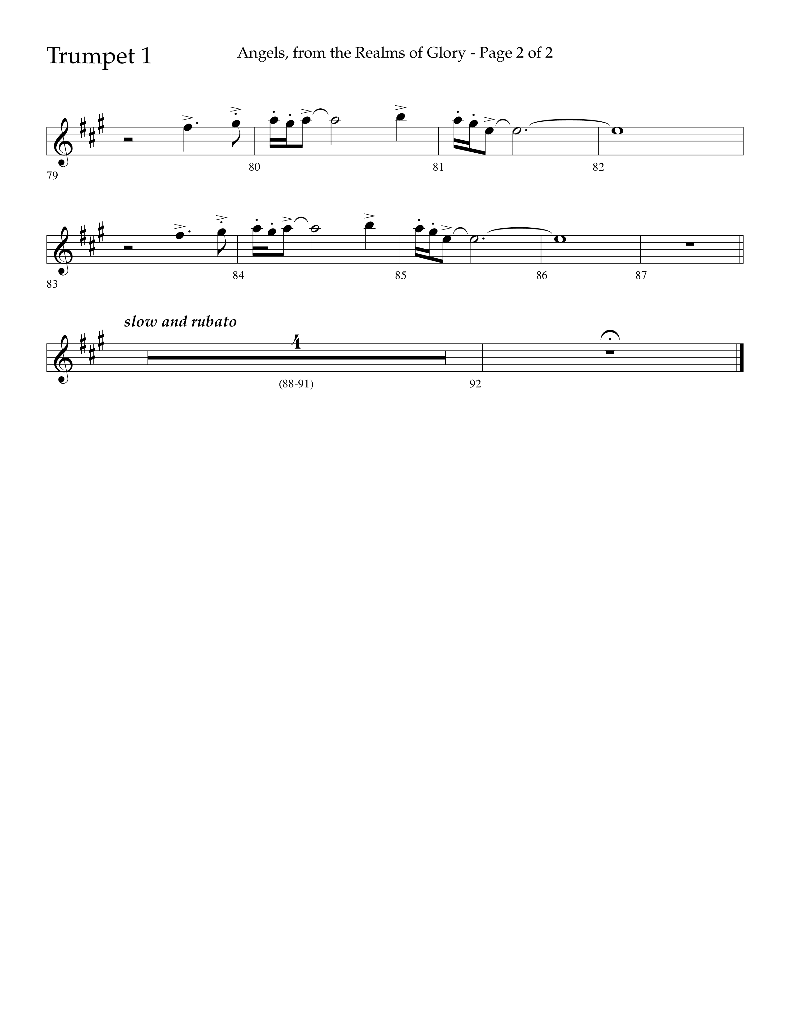 Angels From The Realms Of Glory (Choral Anthem SATB) Trumpet 1 (Lifeway Choral)